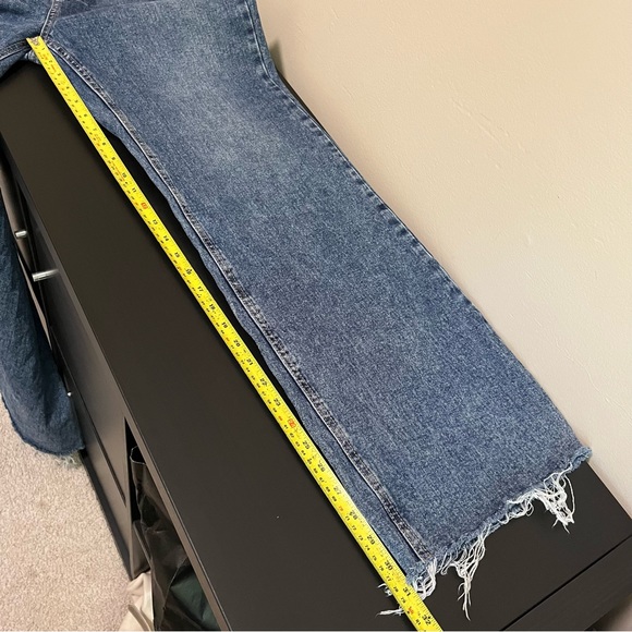 Aeropostale High Rise Wide Leg Jean | Raw Hem Denim - Picture 10 of 12